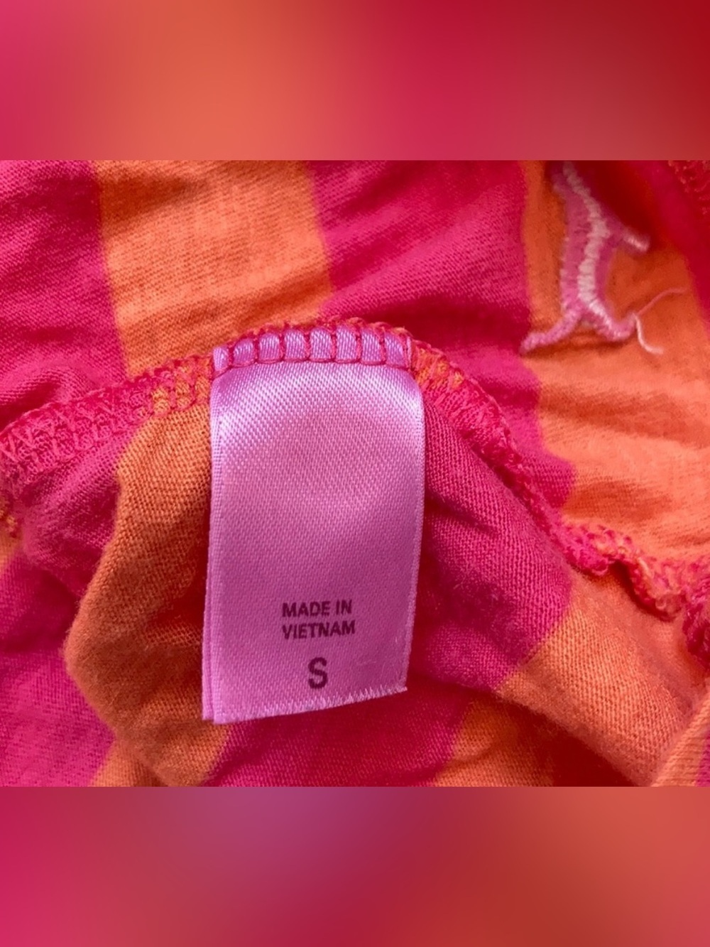 PINK Y2K Babydoll Racerback Button Tank Dress in Pink & Orange Stripes, Small - Picture 8 of 8